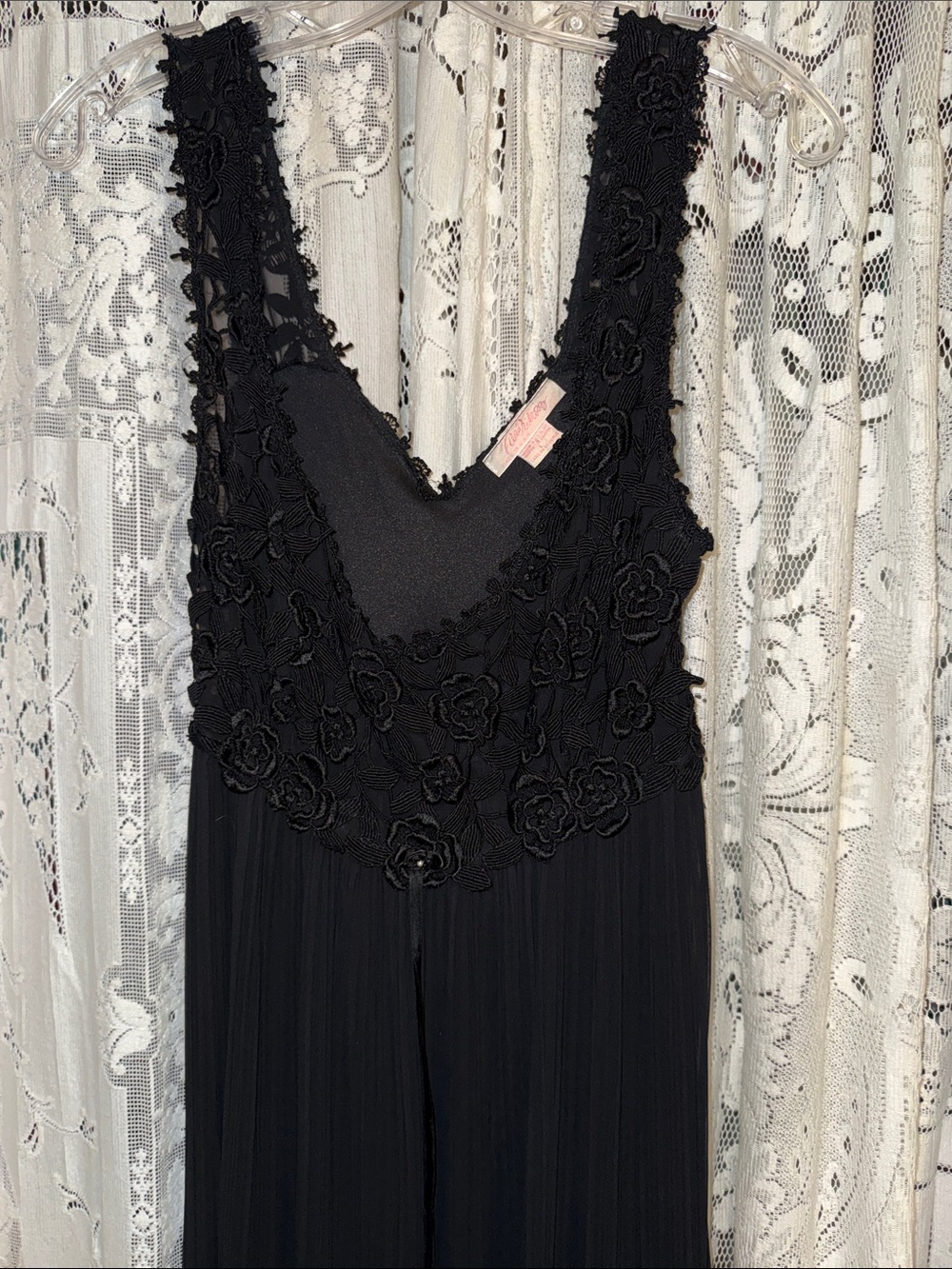 Flora Nikrooz Black Floral Appliqué Chemise